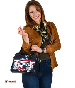 USA Rugby Shoulder Handbag Eagles Simple Style - Full Navy