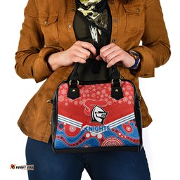 Custom Knights Rugby Christmas Shoulder Handbag Merry Xmas 2023 Mix Aboriginal Art