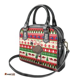 Australia Christmas Shoulder Handbag Aussie Emu Santa Merry Xmas