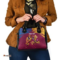 Custom Brisbane Broncos and Lions Shoulder Handbag Together Sporty Style