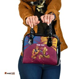 Custom Brisbane Broncos and Lions Shoulder Handbag Together Sporty Style