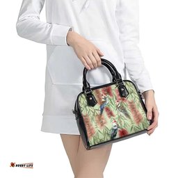 Australia Christmas Shoulder Handbag Kookaburra Santa on Callistemon - Pastel