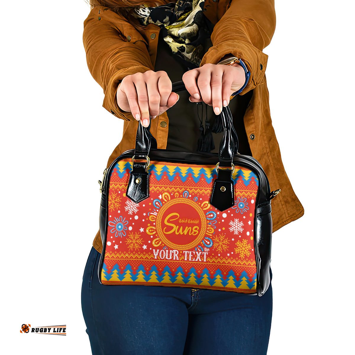 Custom GC Suns Football Shoulder Handbag Christmas Vibe 2023