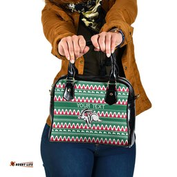 Personalised Rabbitohs Rugby Shoulder Handbag Christmas Simple Vibe 2023