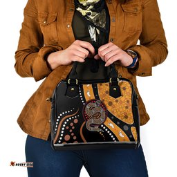 Aboriginal Snake Pattern Dot Art Shoulder Handbag TS04