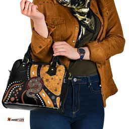 Aboriginal Snake Pattern Dot Art Shoulder Handbag TS04