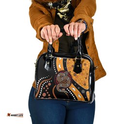 Aboriginal Snake Pattern Dot Art Shoulder Handbag TS04