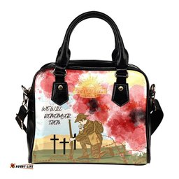 Anzac Day Shoulder Handbag - We Will Remember Them