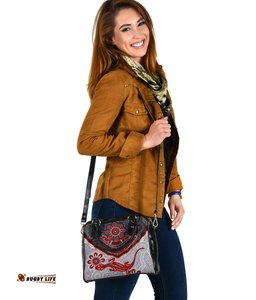 Aboriginal Shoulder Handbag - Indigenous Boomerang and Lizard Art