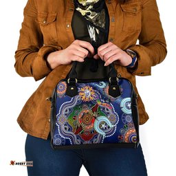Custom NAIDOC Week 2024 Western Bulldogs Shoulder Handbag Australia Aboriginal Dot Painting DT02