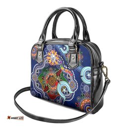 Custom NAIDOC Week 2024 Western Bulldogs Shoulder Handbag Australia Aboriginal Dot Painting DT02