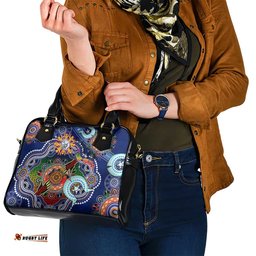 Custom NAIDOC Week 2024 Western Bulldogs Shoulder Handbag Australia Aboriginal Dot Painting DT02