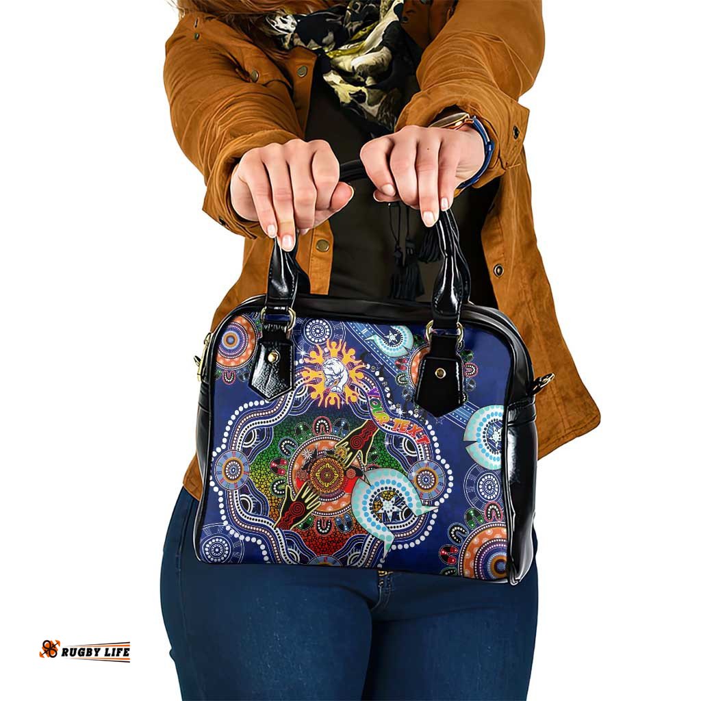 Custom NAIDOC Week 2024 Western Bulldogs Shoulder Handbag Australia Aboriginal Dot Painting DT02