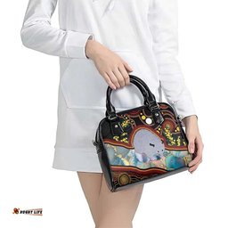 Australia Possum Shoulder Handbag Aboriginal Art Mix Aussie Opal