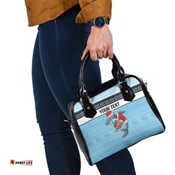 NRL Cronulla-Sutherland Christmas Personalised Shoulder Handbag with Sharkies Santa