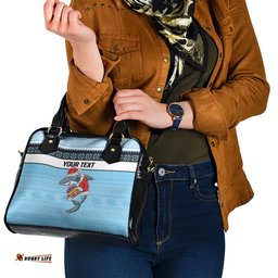 NRL Cronulla-Sutherland Christmas Personalised Shoulder Handbag with Sharkies Santa