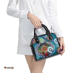 Custom NAIDOC Week 2024 Port Adelaide Power Shoulder Handbag Australia Aboriginal Dot Painting DT02