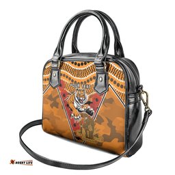 Custom Wests Tigers Rugby ANZAC Shoulder Handbag Aboriginal and Army Patterns