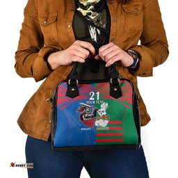 Custom Knights and Rabbitohs Mascot Together Shoulder Handbag