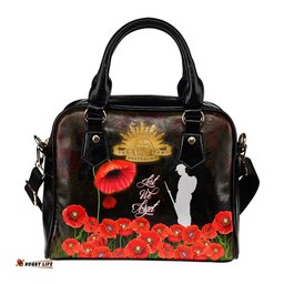 Anzac Shoulder Handbag - Remembrance Poppy Flowers