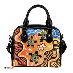 Aboriginal Shoulder Handbag - Indigenous Art Patterns Ver04