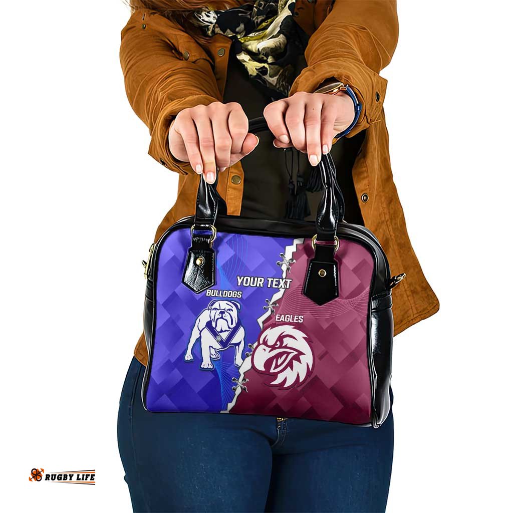 Personalised Bulldogs And Eagles Rugby Shoulder Handbag Dynamic Style