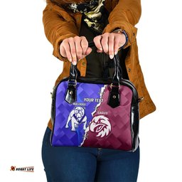 Personalised Bulldogs And Eagles Rugby Shoulder Handbag Dynamic Style