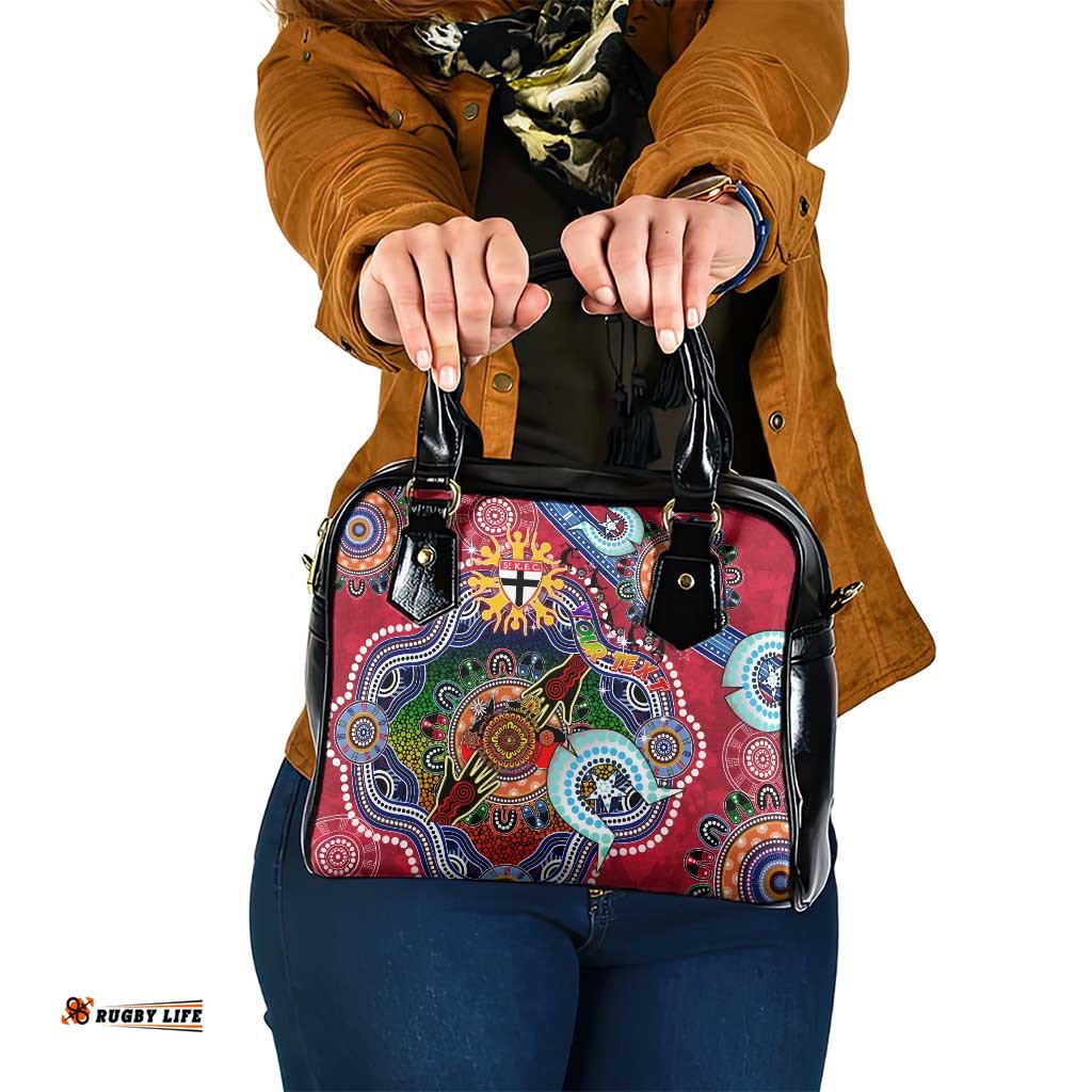 Custom NAIDOC Week 2024 St Kilda Saints Shoulder Handbag Australia Aboriginal Dot Painting DT02