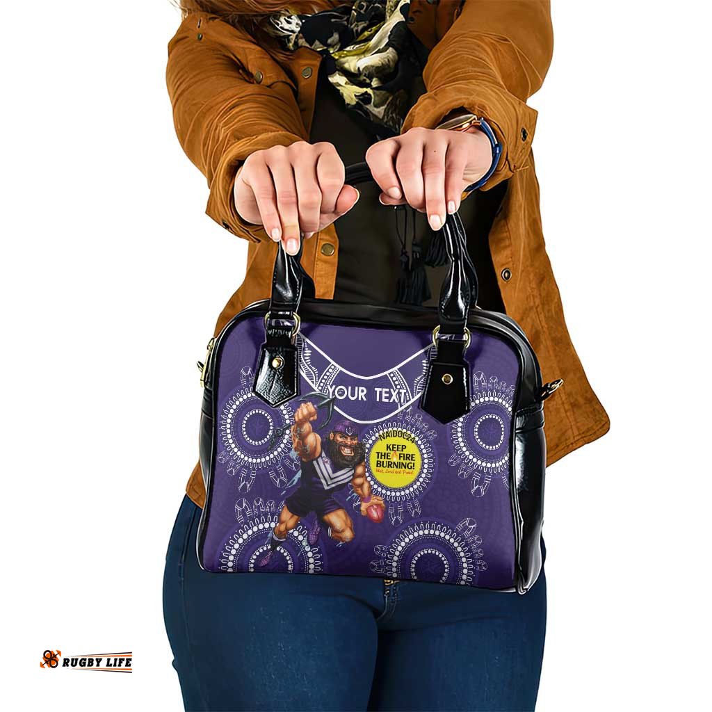 Custom AFL Dockers NAIDOC Week Shoulder Handbag Keep The Fire Burning Indigenous Art