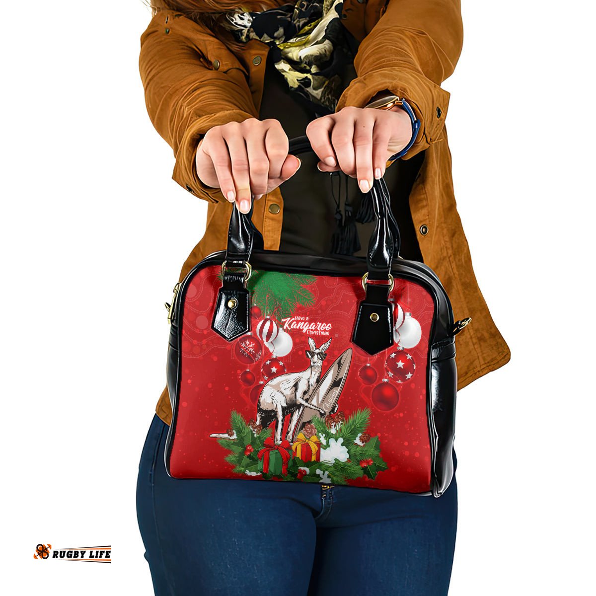 Kangaroo Lover Shoulder Handbag Australia Merry Christmas Aboriginal