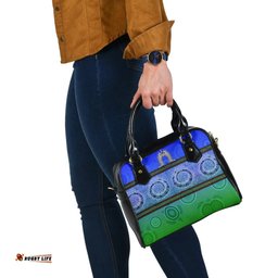 Shoulder Handbag- Turtle With Dhari Mask Snake Patterns-