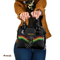 Personalised NRL Panthers Shoulder Handbag Premiers 2023 Three Peat Proud Of Our Boys Black