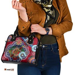 Custom NAIDOC Week 2024 Melbourne Demons Shoulder Handbag Australia Aboriginal Dot Painting DT02