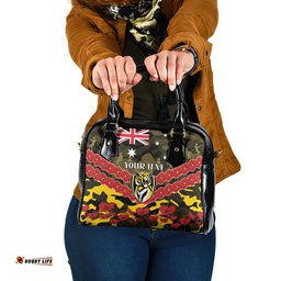 Custom Richmond Tigers Football Shoulder Handbag ANZAC Lest We Forget