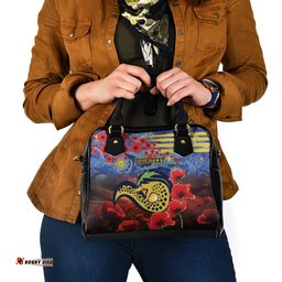 Personalised Eels Rugby ANZAC Shoulder Handbag Starry Night and Field of Poppies
