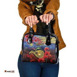 Personalised Eels Rugby ANZAC Shoulder Handbag Starry Night and Field of Poppies