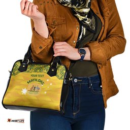 Custom Australia Matildas Shoulder Handbag National Color Indigenous Art