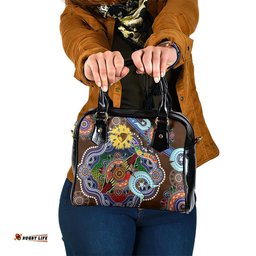 Custom NAIDOC Week 2024 Hawthorn Hawks Shoulder Handbag Australia Aboriginal Dot Painting DT02
