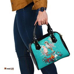 Personalised Kookaburra and Cockatoo Shoulder Handbag Australia Merry Christmas Aboriginal Teal Style
