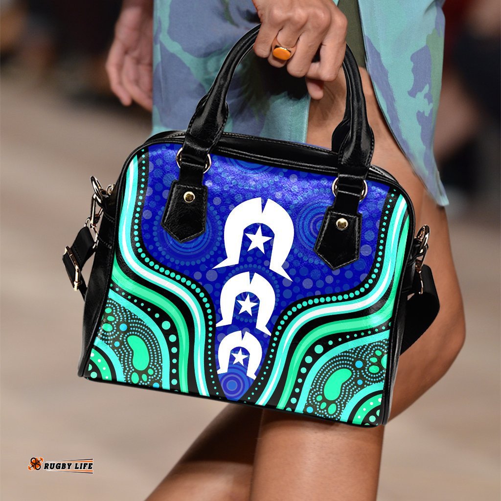 Torres Strait Shoulder Handbags - Torres Strait Symbol And Aboriginal Patterns