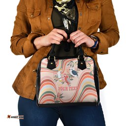 Personalised Australia Hippie Christmas Shoulder Handbag Cockatoo Kookaburra with Wattle Pink Peach Style