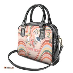 Personalised Australia Hippie Christmas Shoulder Handbag Cockatoo Kookaburra with Wattle Pink Peach Style