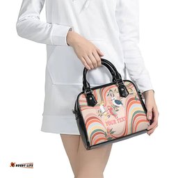 Personalised Australia Hippie Christmas Shoulder Handbag Cockatoo Kookaburra with Wattle Pink Peach Style