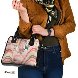 Personalised Australia Hippie Christmas Shoulder Handbag Cockatoo Kookaburra with Wattle Pink Peach Style