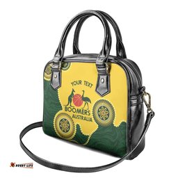 Custom Australia Boomers Shoulder Handbag Aboriginal With Marble Pattern - Yellow
