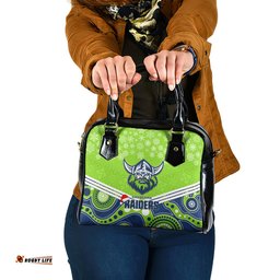 Custom Raiders Rugby Christmas Shoulder Handbag Merry Xmas 2023 Mix Aboriginal Art