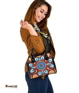 Shoulder Handbag - Indigenous Circle Dot Painting Ver02