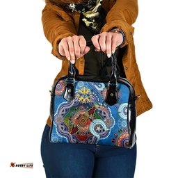 Custom NAIDOC Week 2024 Geelong Cats Shoulder Handbag Australia Aboriginal Dot Painting DT02