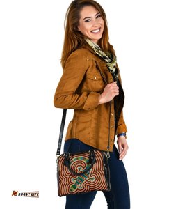 Aboriginal Shoulder Handbag, Lizard Dot Painting Patterns