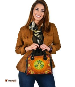 Aboriginal Shoulder Handbag , Turtle Circle Dot Painting Art-